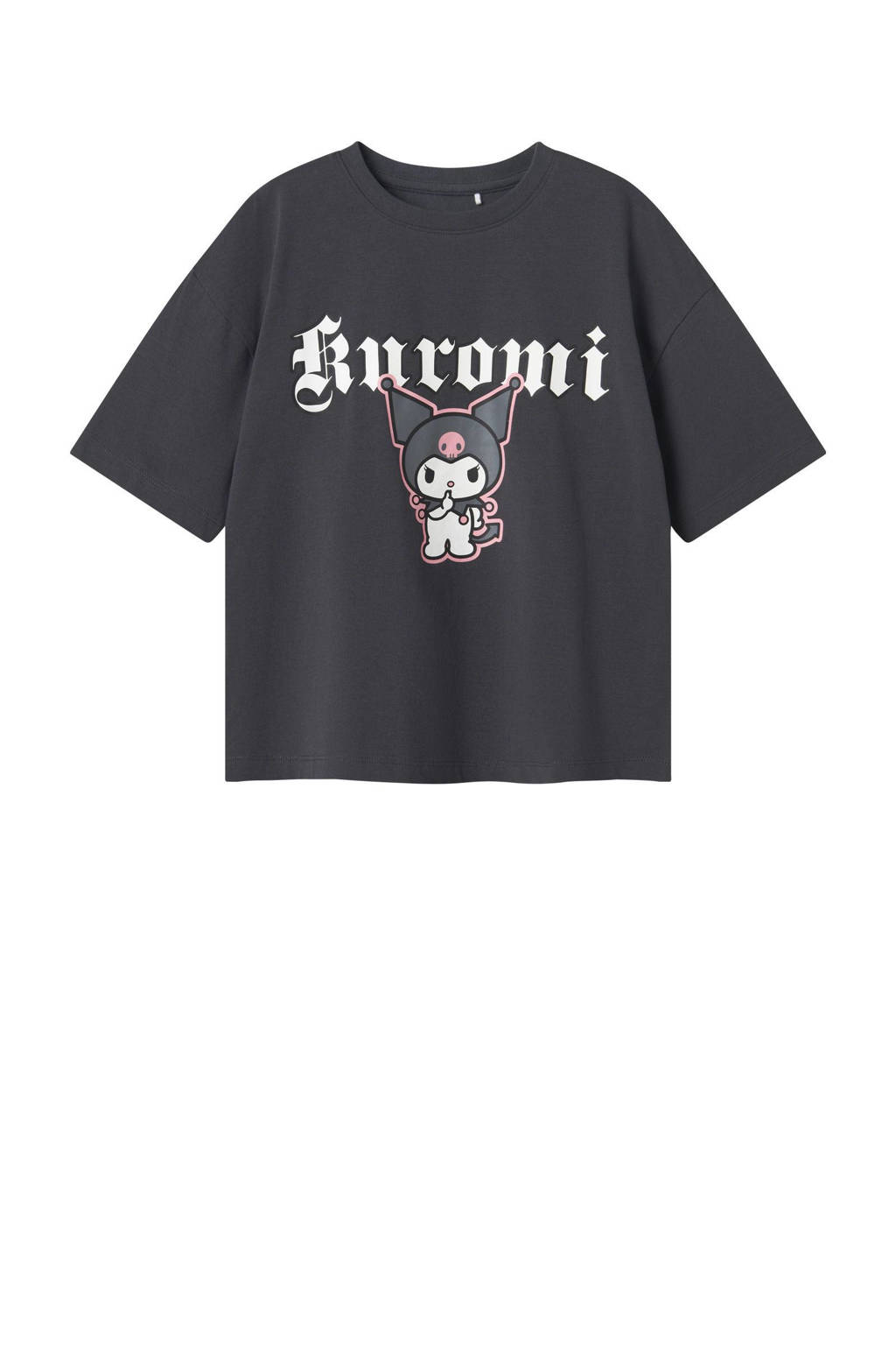 NAME IT T-shirt Kuromi antraciet
