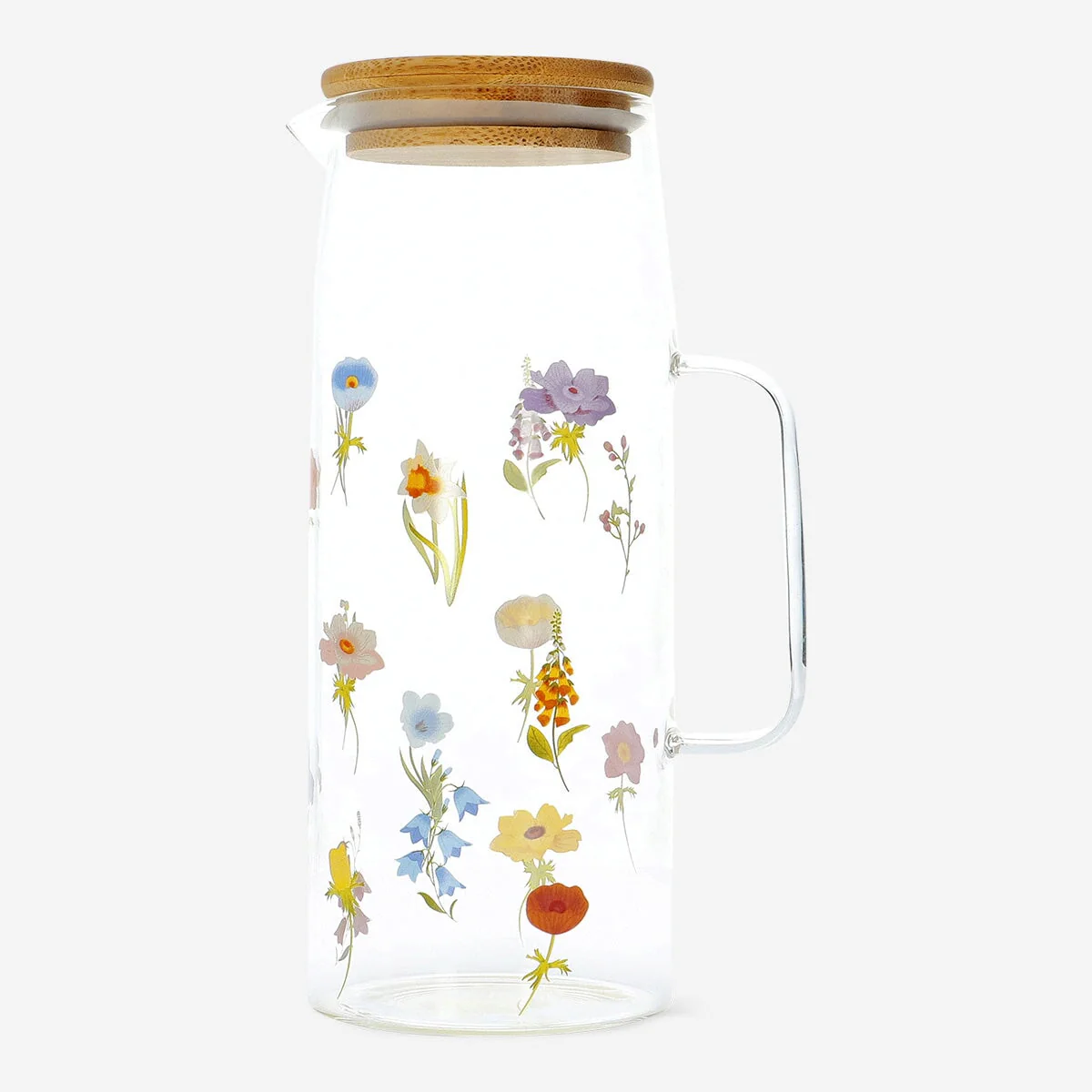 Kande med bambuslåg og blomster - 1,19 l