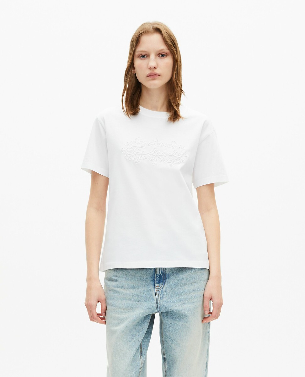 THE KOOPLES<br>Camiseta de manga curta com logotipo bordado tom sobre tom