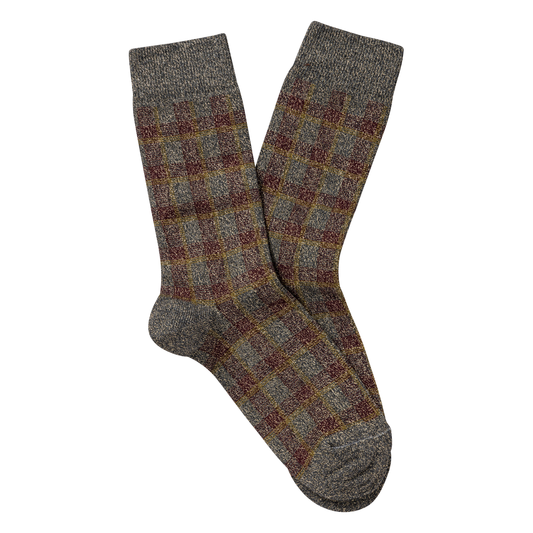 KIM - Chaussettes à carreaux | Marron
