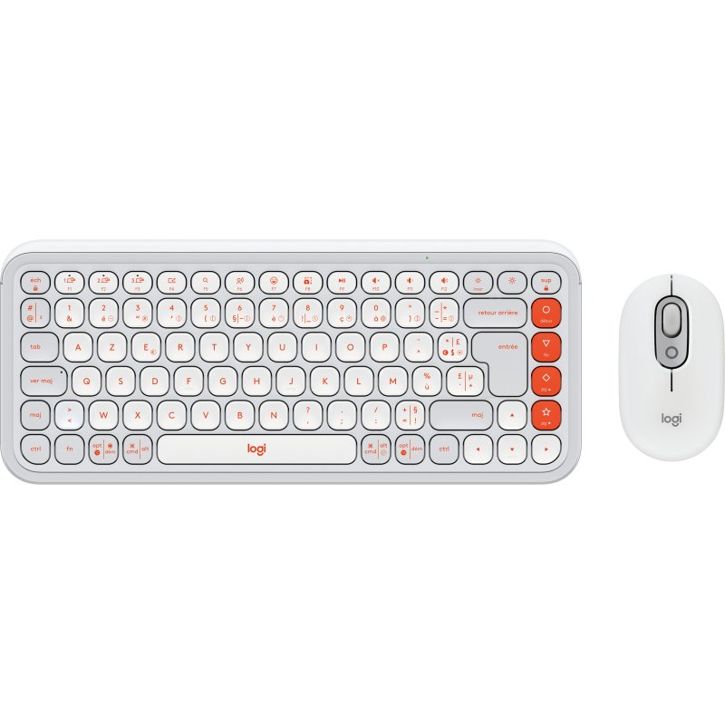 Logitech 920-013110 clavier Souris incluse Universel Bluetooth AZERTY Français Blanc