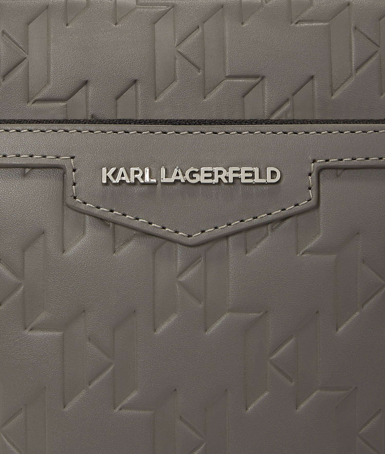 SAC BANDOULIÈRE EN CUIR K/LOOM - Gris