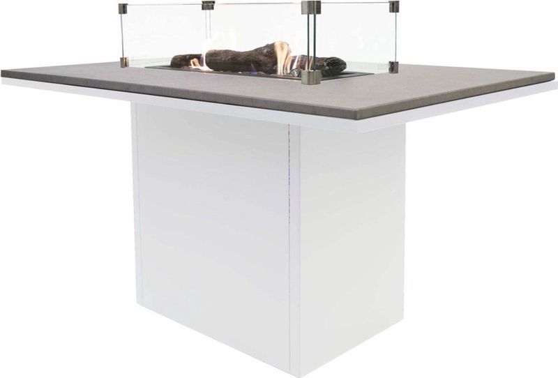 Cosiflow - Vuurtafel Square - Zwart - Teak - Aluminium
