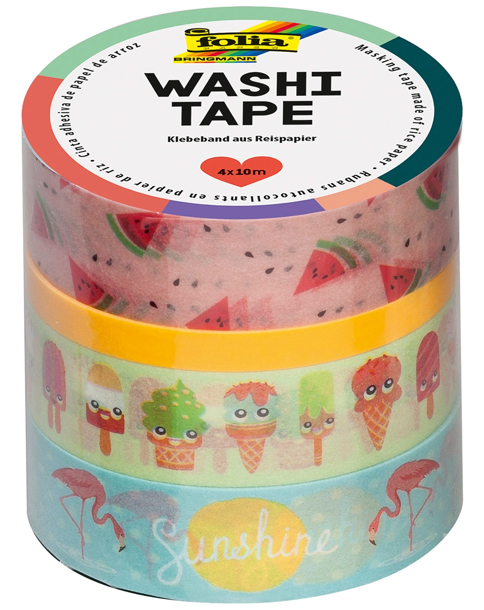 Deko-Klebeband TROPICAL 4er-Set in bunt