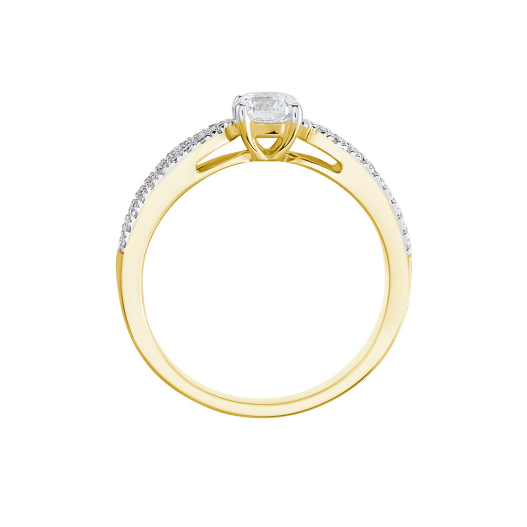 Bague Solitaire Stockholm Or Jaune Diamant Synthetique