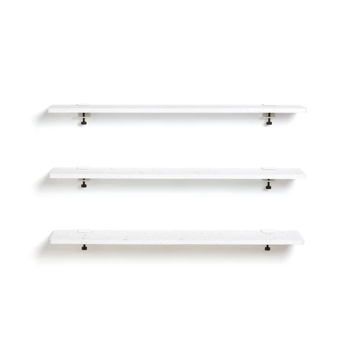 TipToe - Venezia Wandregal aus recyceltem Plastik, 120 x 20 cm, weiss / graphitschwarz