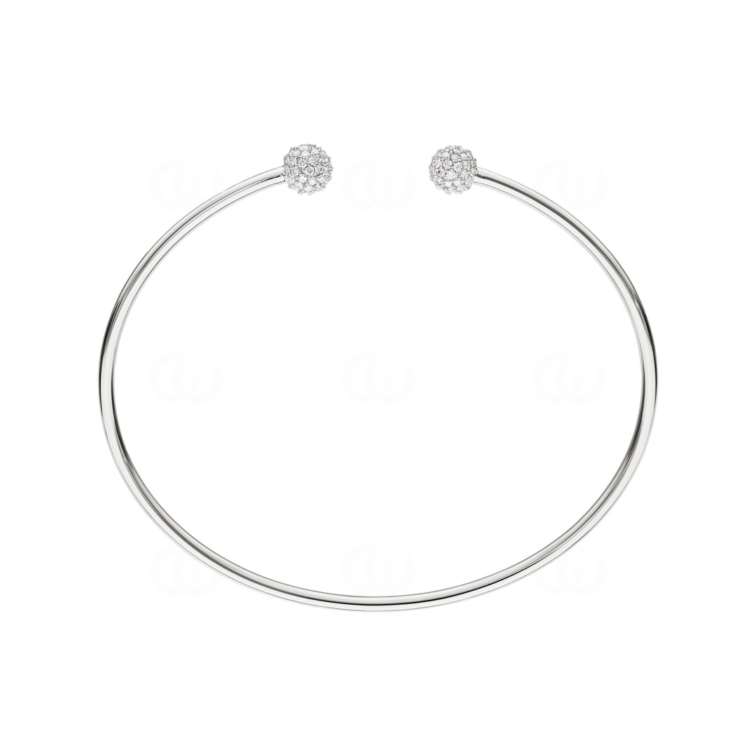 0.50 Karat Diamantarmreif offen 750/18 K Weissgold