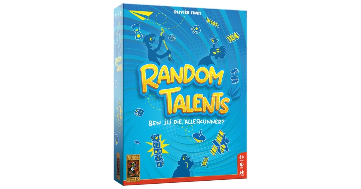 999 GamesRandom Talents Partyspel  (Nederlands, 3 - 18 spelers, 20 minuten, Vanaf 7 jaar)