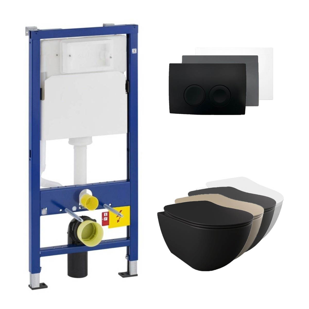Geberit UP100 toiletset met Sanigoods Alpha randloos toilet met sproeier naar keuze en softclose zitting