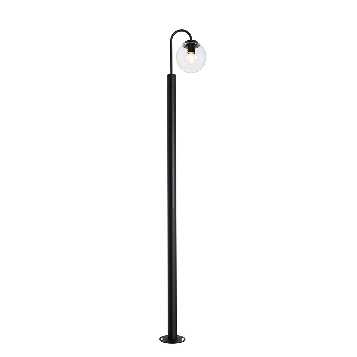 Moderne lantaarn zwart met helder glas 200 cm IP44 - Sfera
