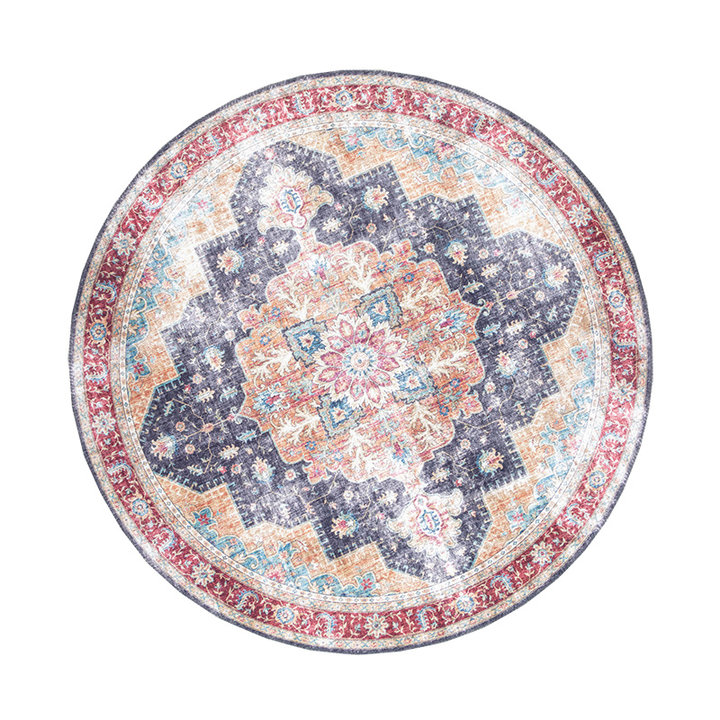 Rond Vintage vloerkleed - Azara Blauw/Rood