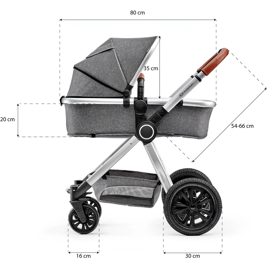 Kinderkraft Kombikinderwagen 3 in 1 Veo Grey