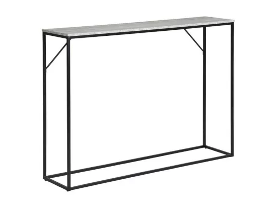 Vita - Console effet travertin et métal - Beige