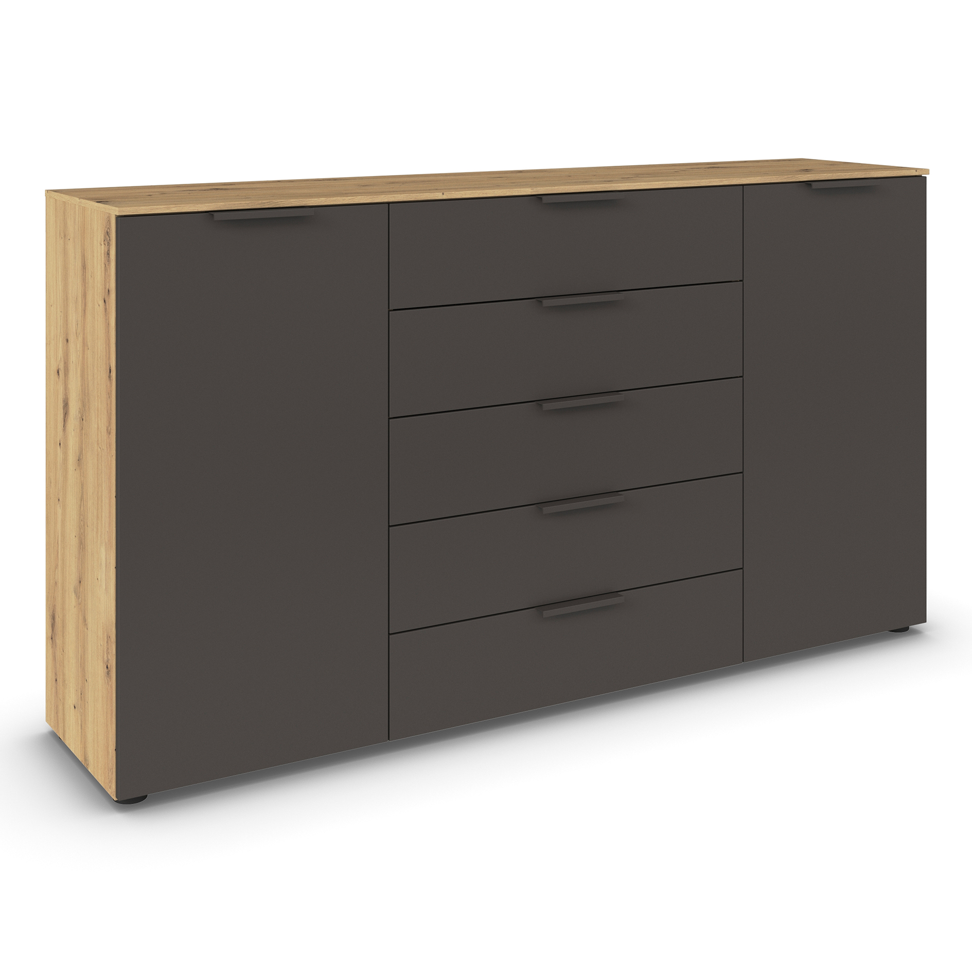 Kommode - Artisan Eiche-graphit - Graphitgriffe - 180 cm