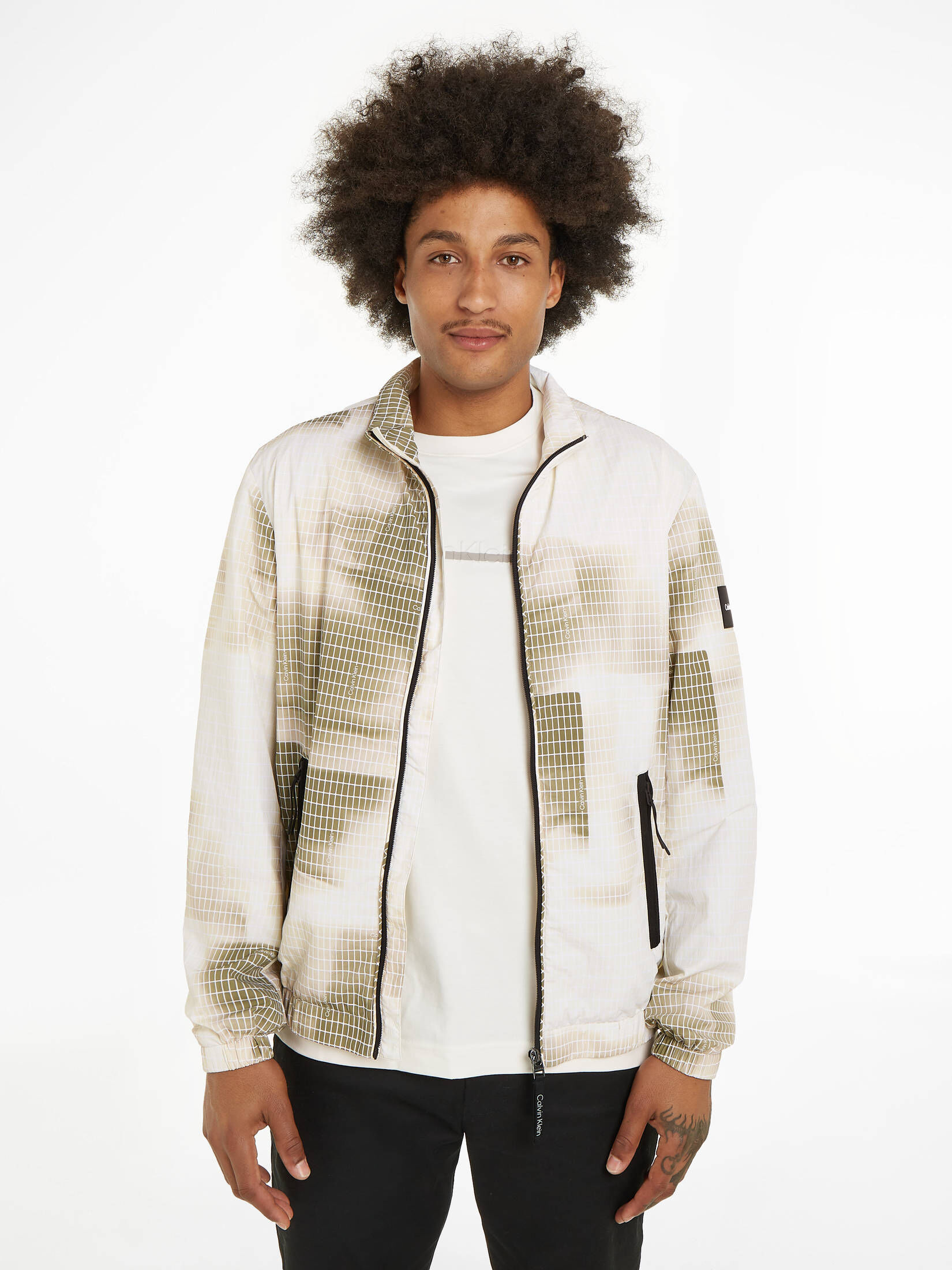 CALVIN KLEIN| Herren Jacke DIFFUSED GRID AOP BLOUSON