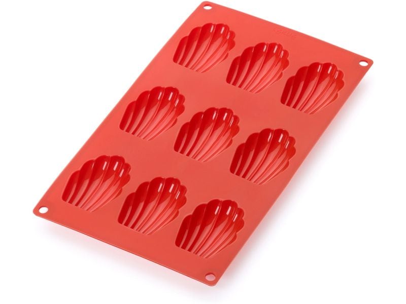 Lékué Madeleine-Backform Silikon, Rot, 9 Mulden Madeleines-Form