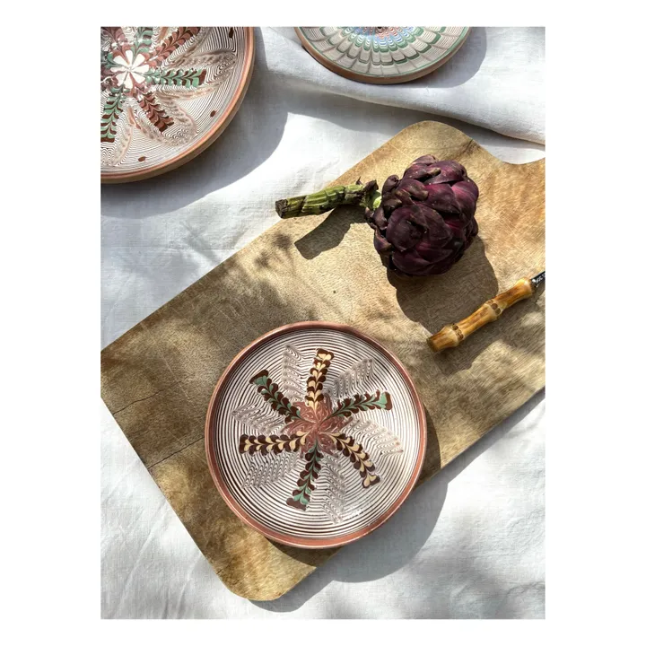 Les Petits Bohèmes Assiette en céramique motif fleur