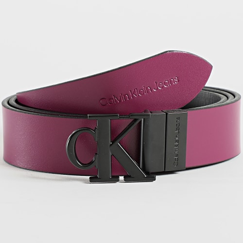Ceinture Réversible Round Mono 1251 Noir Lilas