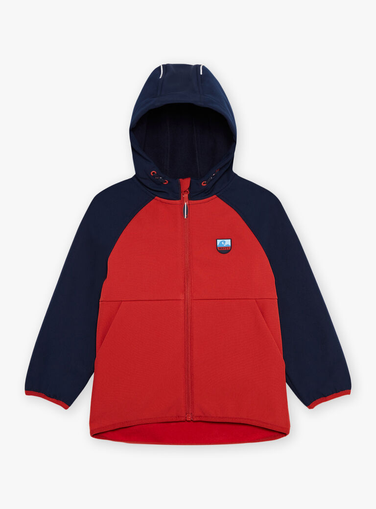 Blouson rouge à capuche