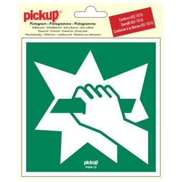 Pickup sticker ruit inslaan om vluchtweg 15x15 cm