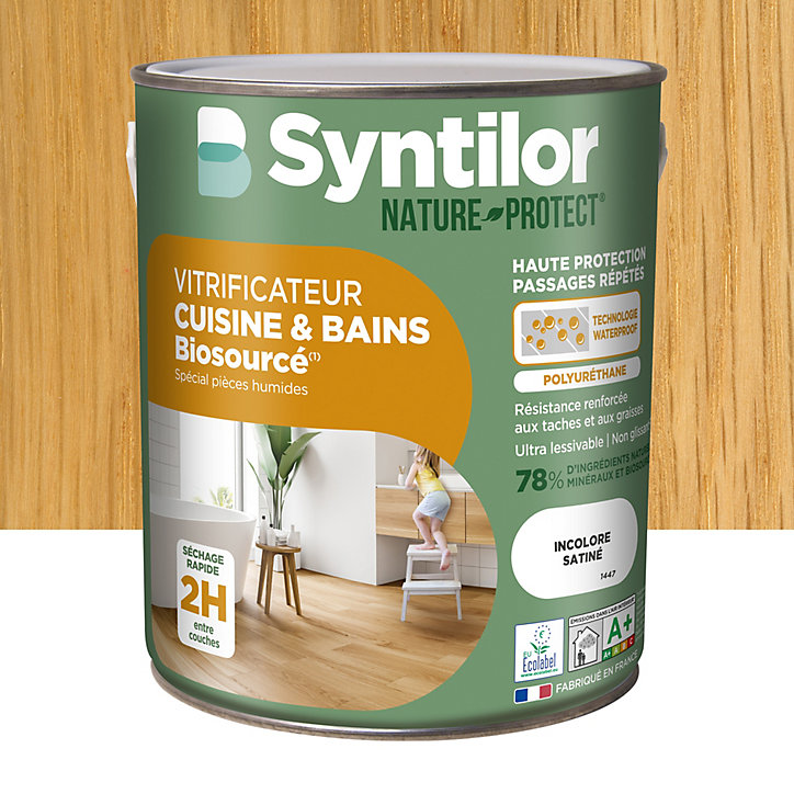 Vitrificateur cuisine et bains Biosourcé Nature Protect Syntilor incolore satiné 2,5L