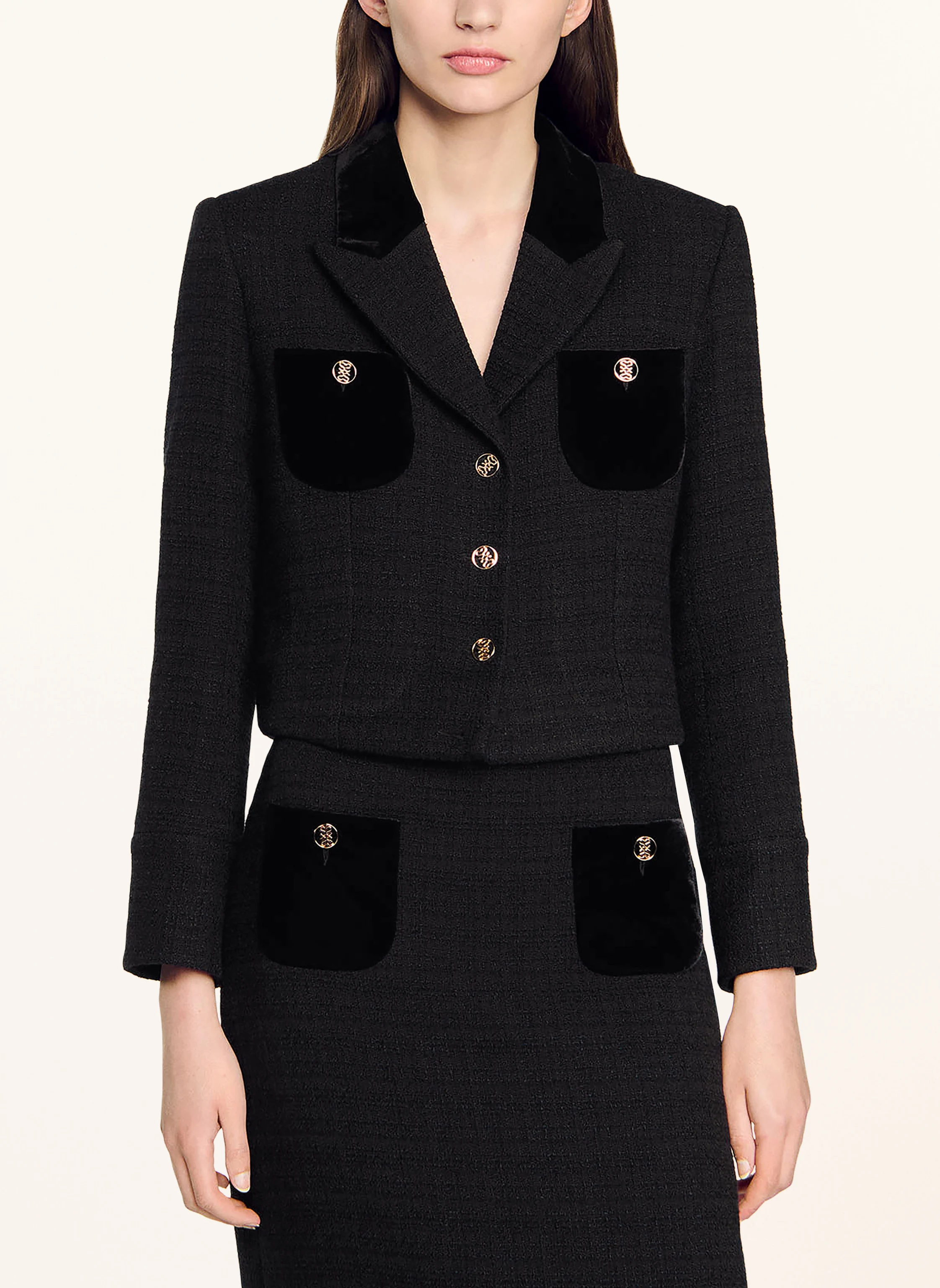 SANDRO Tweed-Jacke