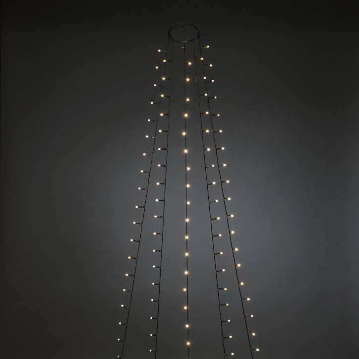 Voile de sapin LED intérieur blanc chaud câble vert 68 m