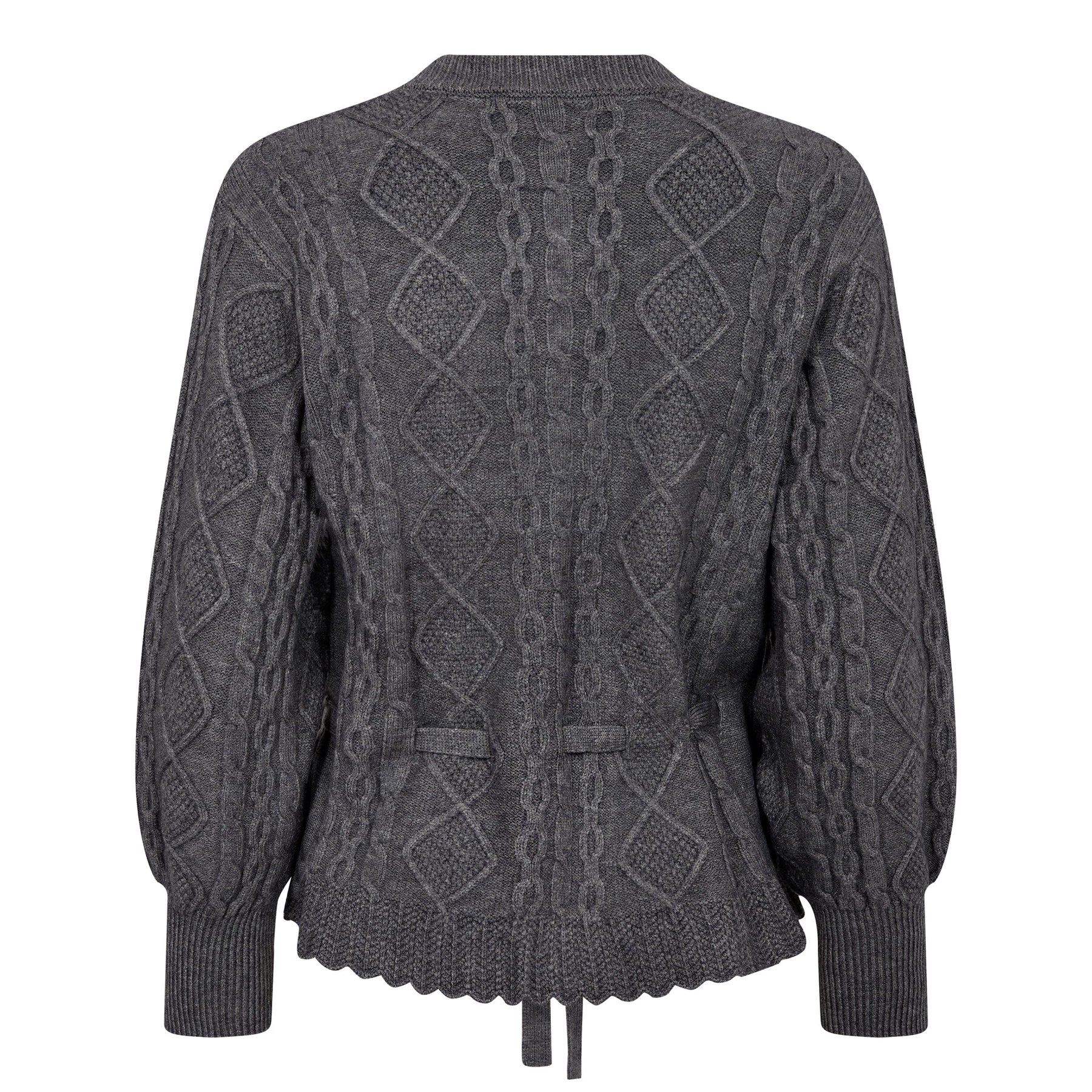 Co´Couture Rowcc Cable Tie Cardigan 32166 57 grey melange