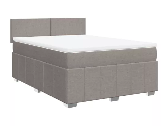 Sommier à lattes de lit avec matelas Taupe 160x200 cm Tissu