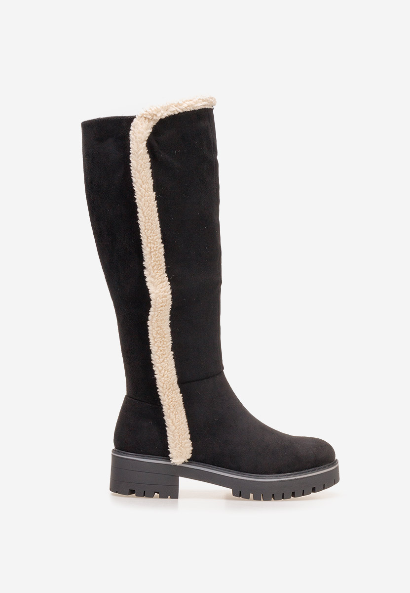 Bottes plates femme noires Tiziana