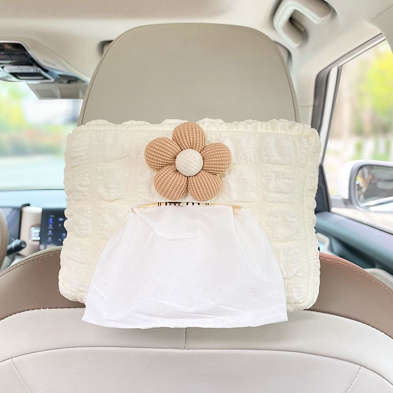 Karnemelk - Bloemen hangende auto tissueboxhoes