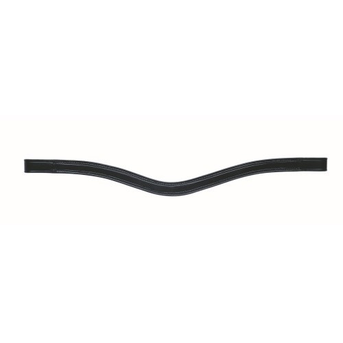 Testeira curva de couro preto para cavalos