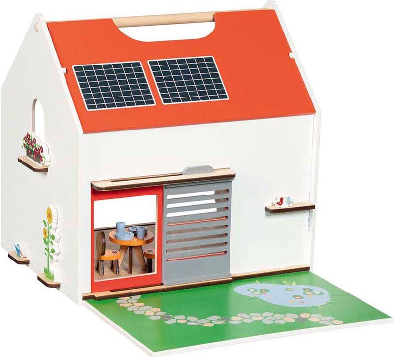 Goki - Eco House - Poppenhuis - Hout - Met Accessoires