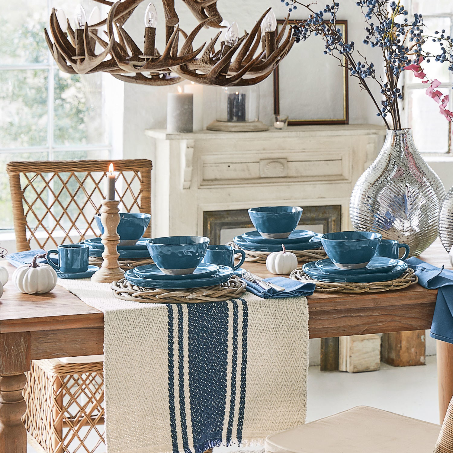 Geschirr 30er Set Biarré blau
