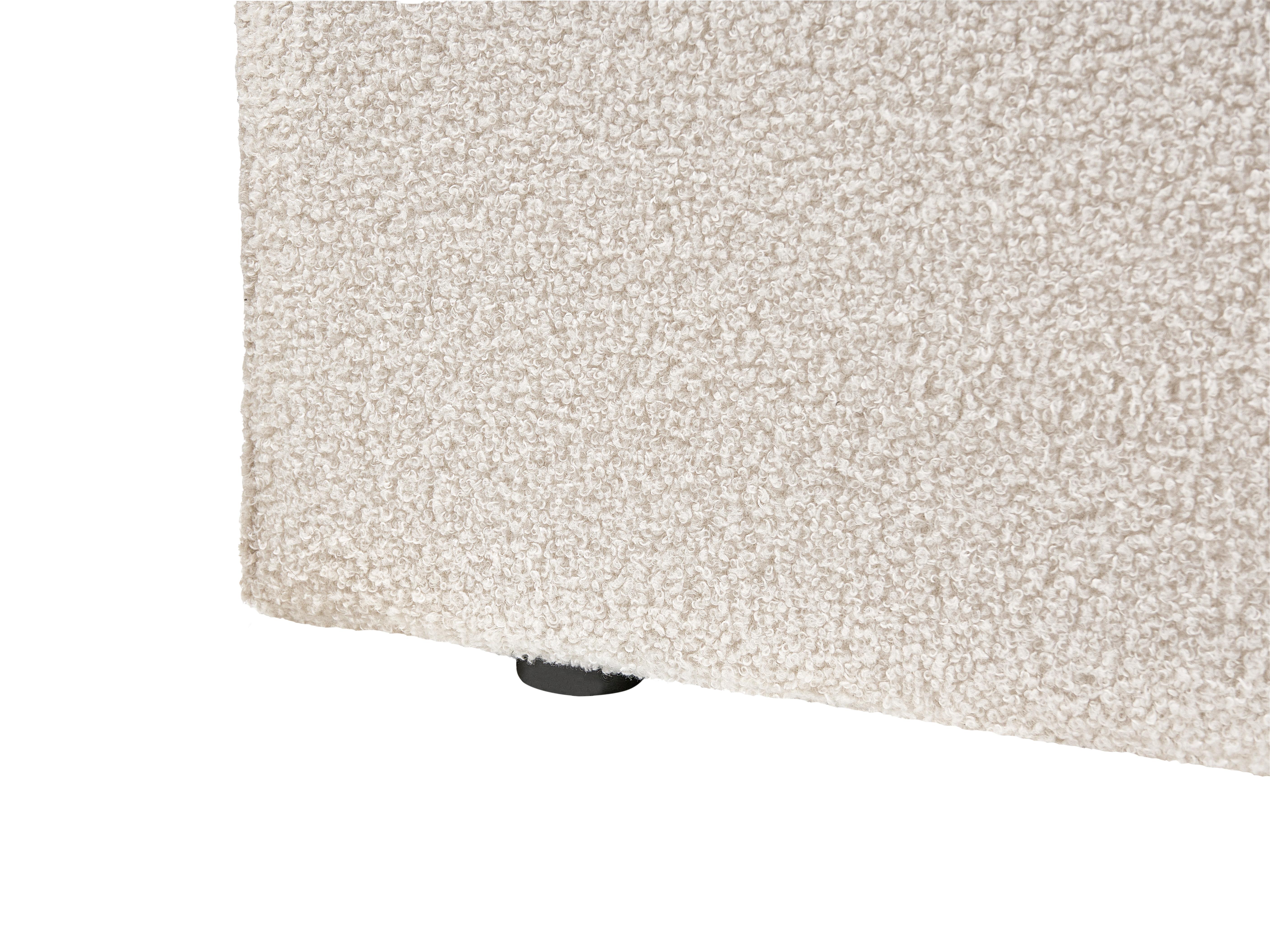 Bed met opbergruimte Bouclé BRENON 180 x 200 cm Gebroken wit