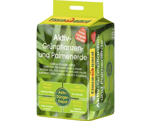 Floragard 20L Actieve Groene Planten- & Palmengrond voor alle kamerplanten en palmen