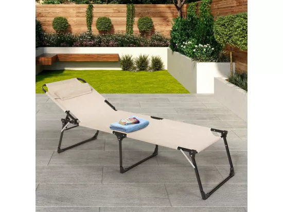 2 chaises longues pliantes en aluminium plage et jardin Gold Coast