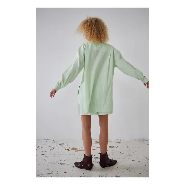 Stella Nova Chemise Rayée Oversize  | Vert Menthe