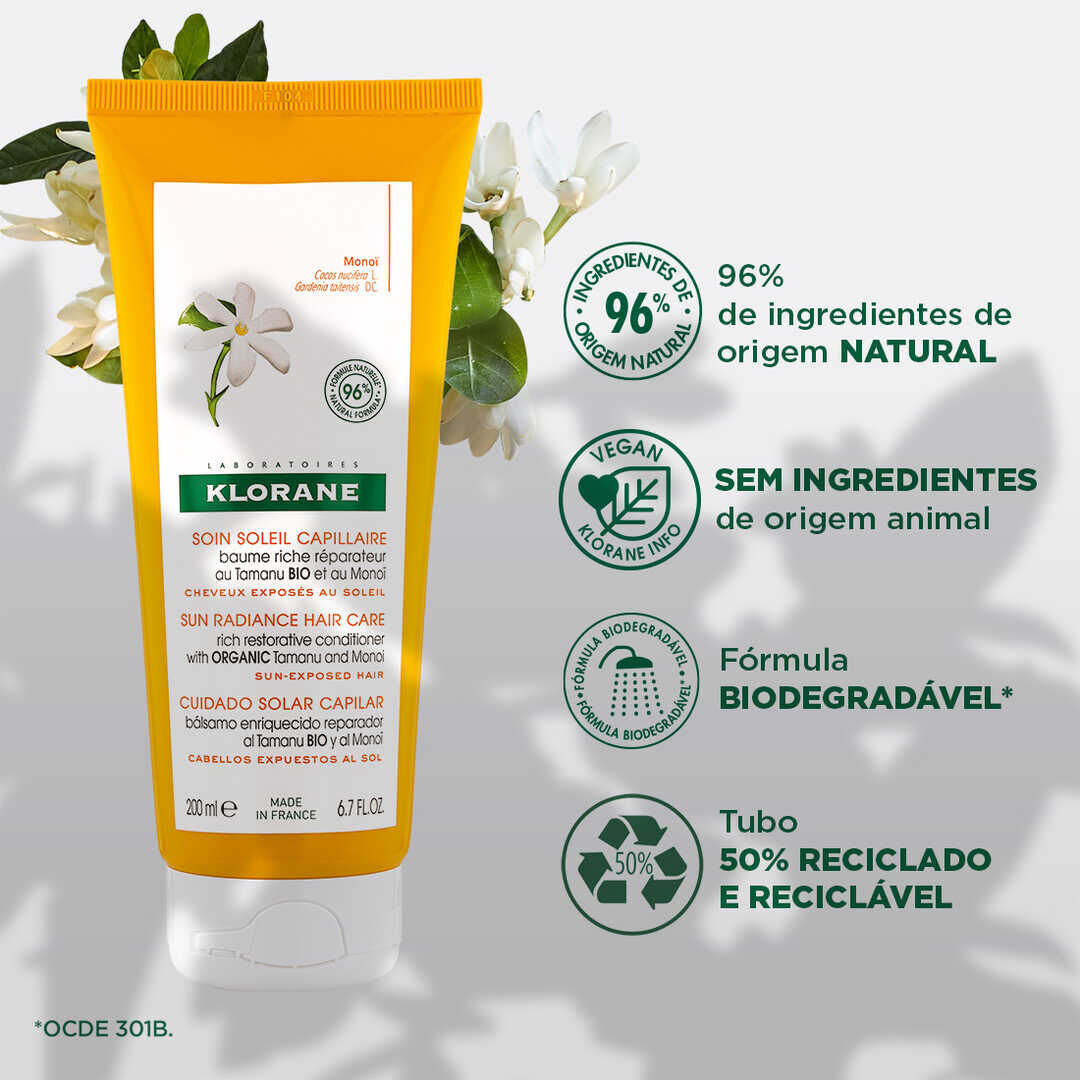 KLORANE  Tamanu BIO e Monoï Bálsamo Reparador Pós-Solar - 200ml