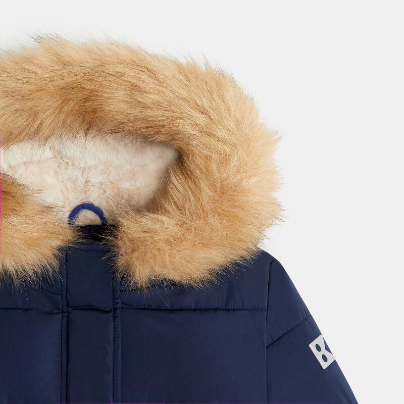 Parka matelassée déperlante bleu marine Fille