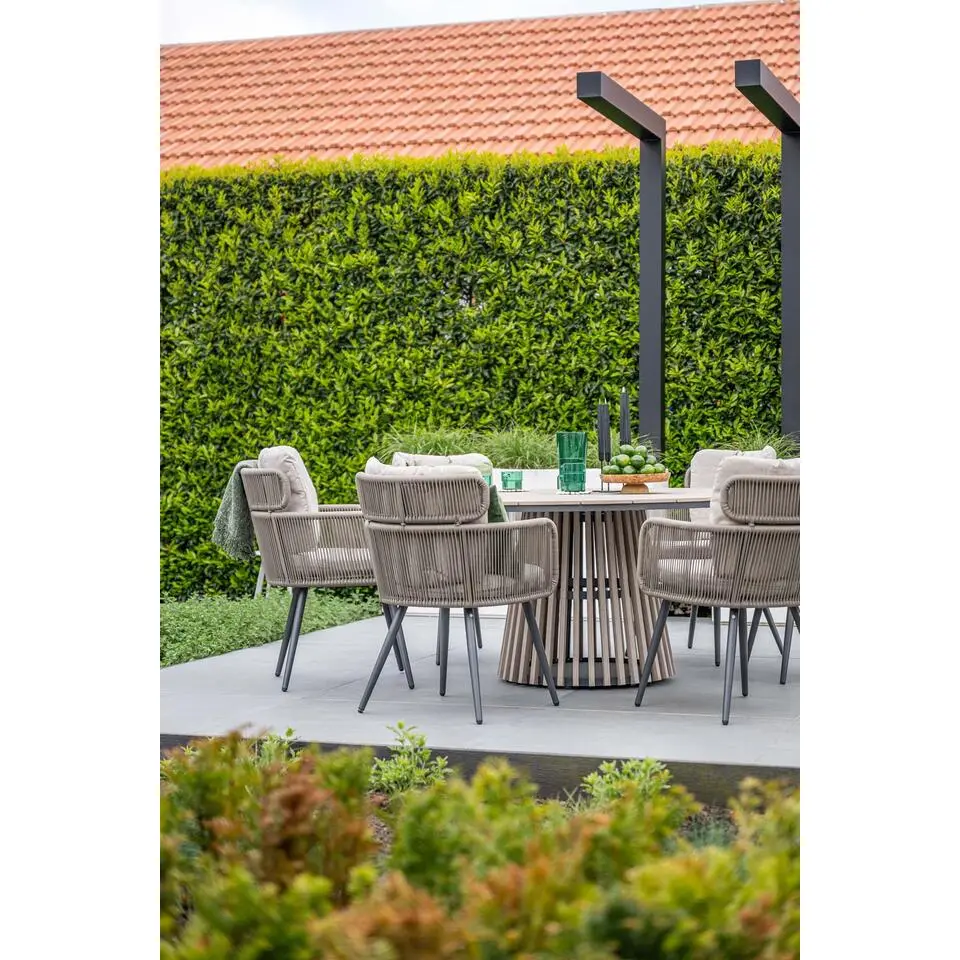 Linares dining fauteuil - carbon black - taupe - desert sand