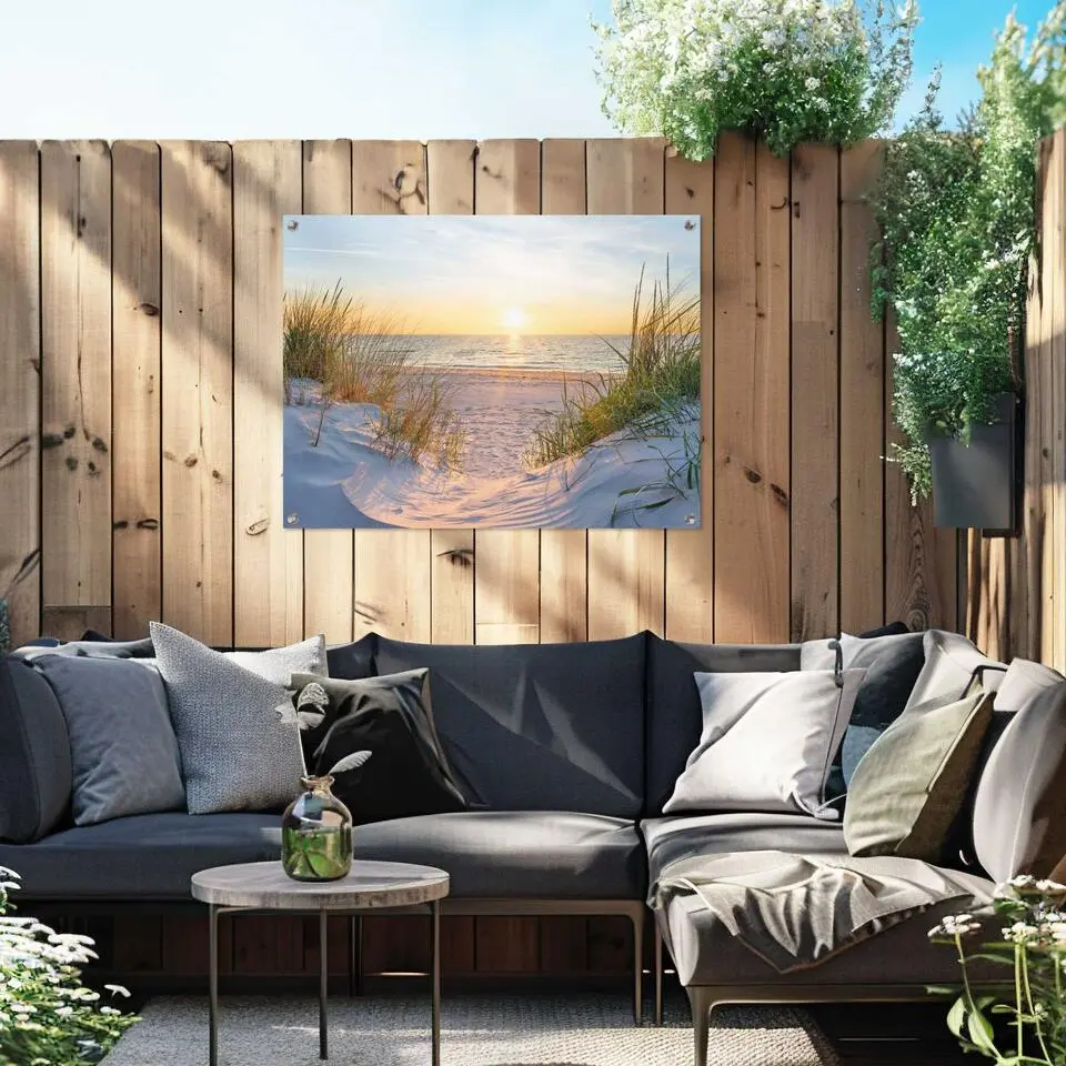Tuinposter Zonsondergang - 60x80cm - Beige