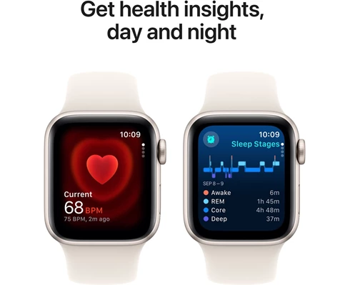 Apple Watch SE GPS 40mm Starlight Aluminium Case with Starlight Sport Band - M/L