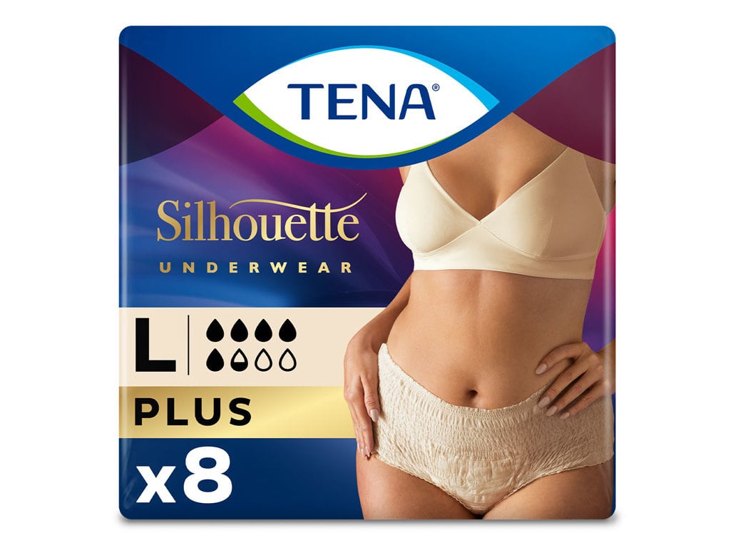 CUECAS INCONTINENCIA TAMANHO L CREME TENA SILHOUETTE 8 UN