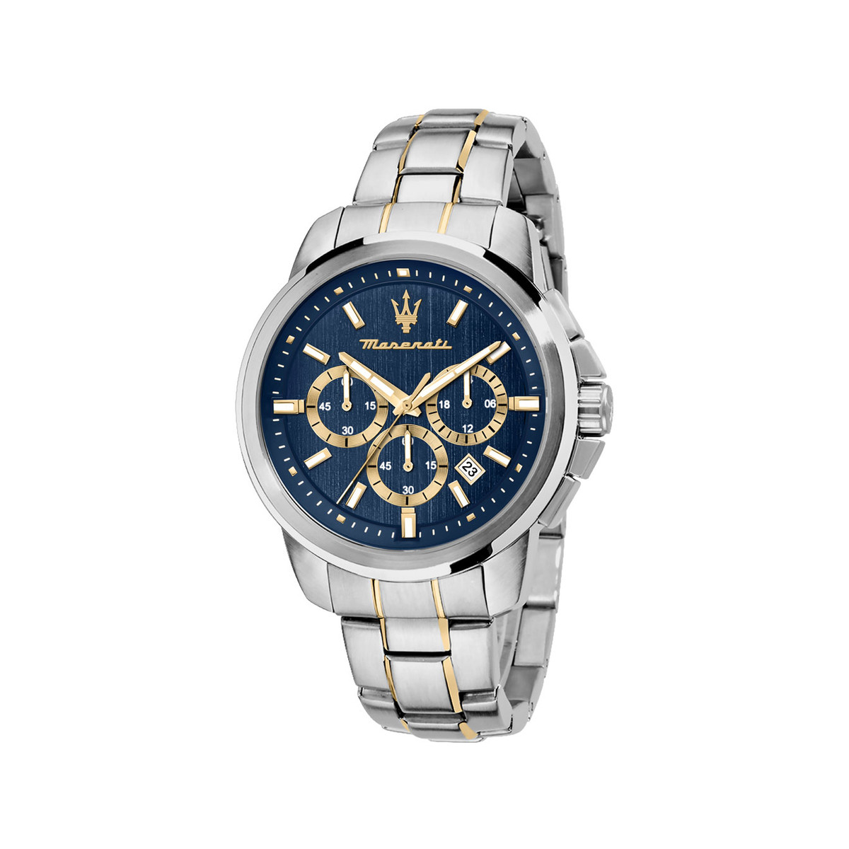 Montre MASERATI homme bracelet acier inoxydable bicolore jaune