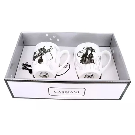Carmani 2er Tassen Set Crazy Cats 400 ml