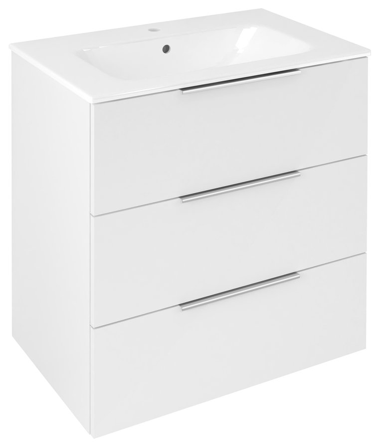 Sapho Cirasa wastafel onderkast 70x46x75cm met 3 lades wit glans