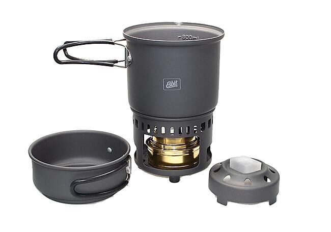 ESBIT - SET DE 2 CASSEROLES AVEC RECHAUD A ALCOOL