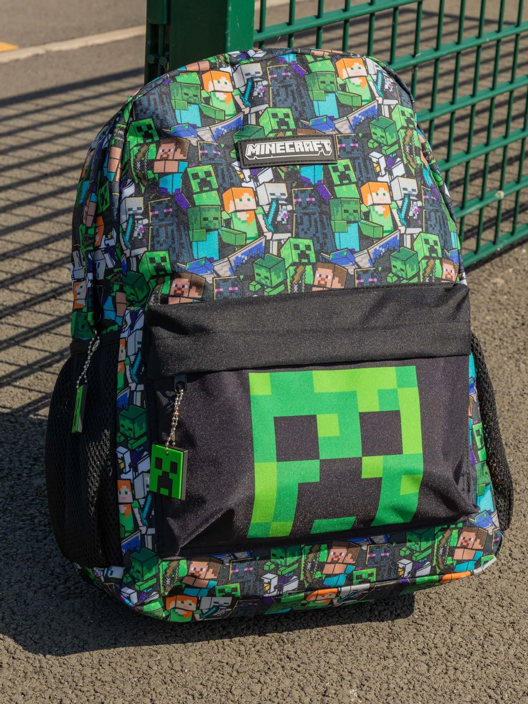 Groen - Vanilla Underground Minecraft creeper en zombierugzak met print voor jongens