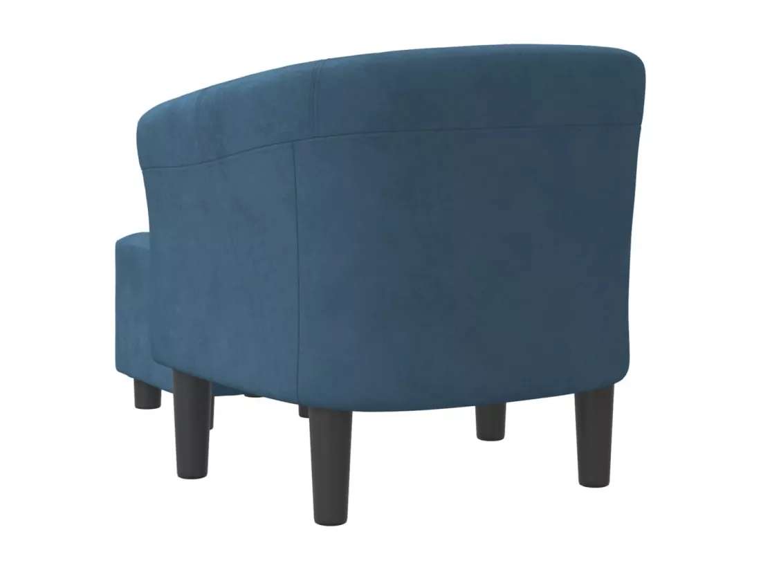 Chaise cabriolet avec repose-pied bleu foncé velours